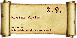 Kleisz Viktor névjegykártya